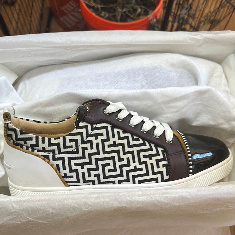Black and White Geometric Sneakers